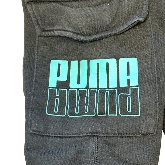 PUMA YOUTH BLACK TEAL DRAWSTRING JOGGERS, SIZE XL 18-20 - Picture 4 of 8